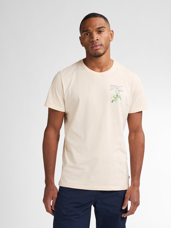 Men T-shirt Ss Classic Print - Ecru