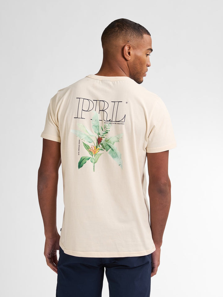 Men T-shirt Ss Classic Print - Ecru