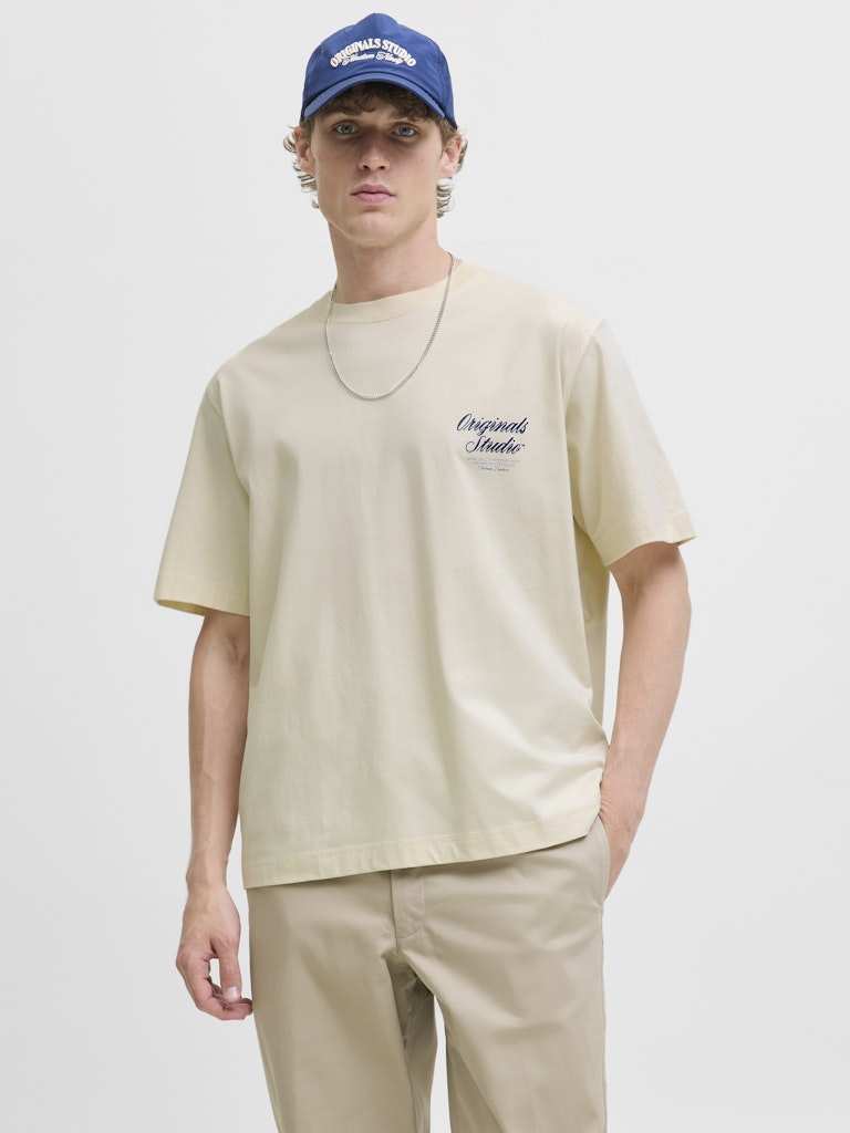 Jornorrebro Typo Tee Ss Crew Neck Noos - Ecru