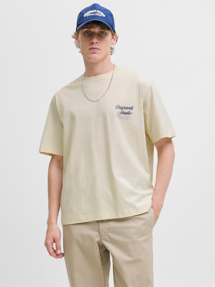 Jornorrebro Typo Tee Ss Crew Neck Noos - Ecru