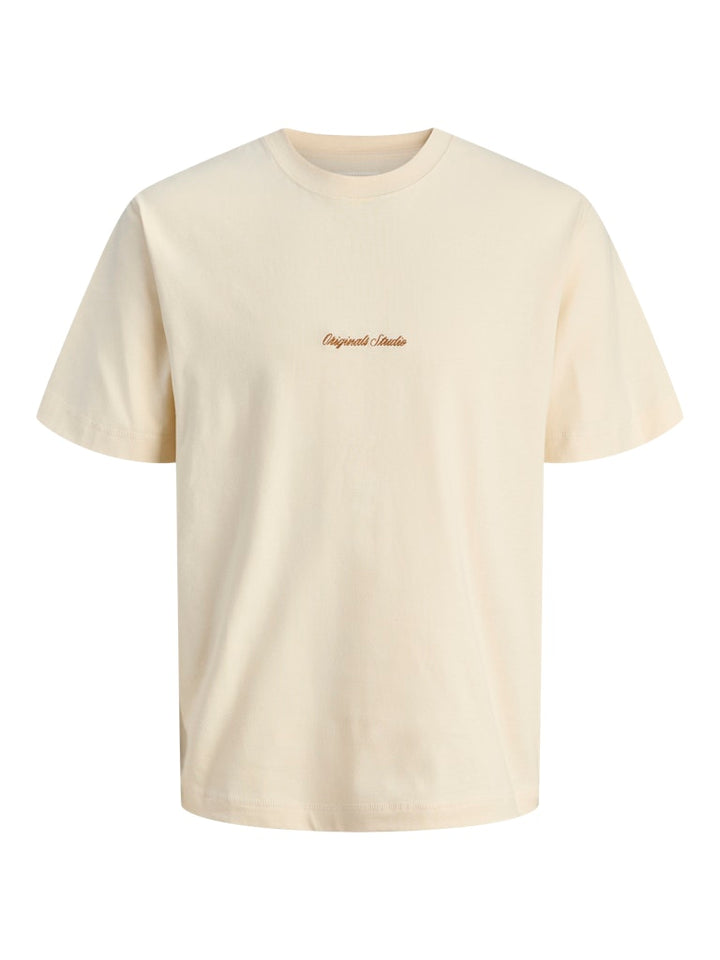 Jornorrebro Emb Tee Ss Crew Neck Noos - Ecru