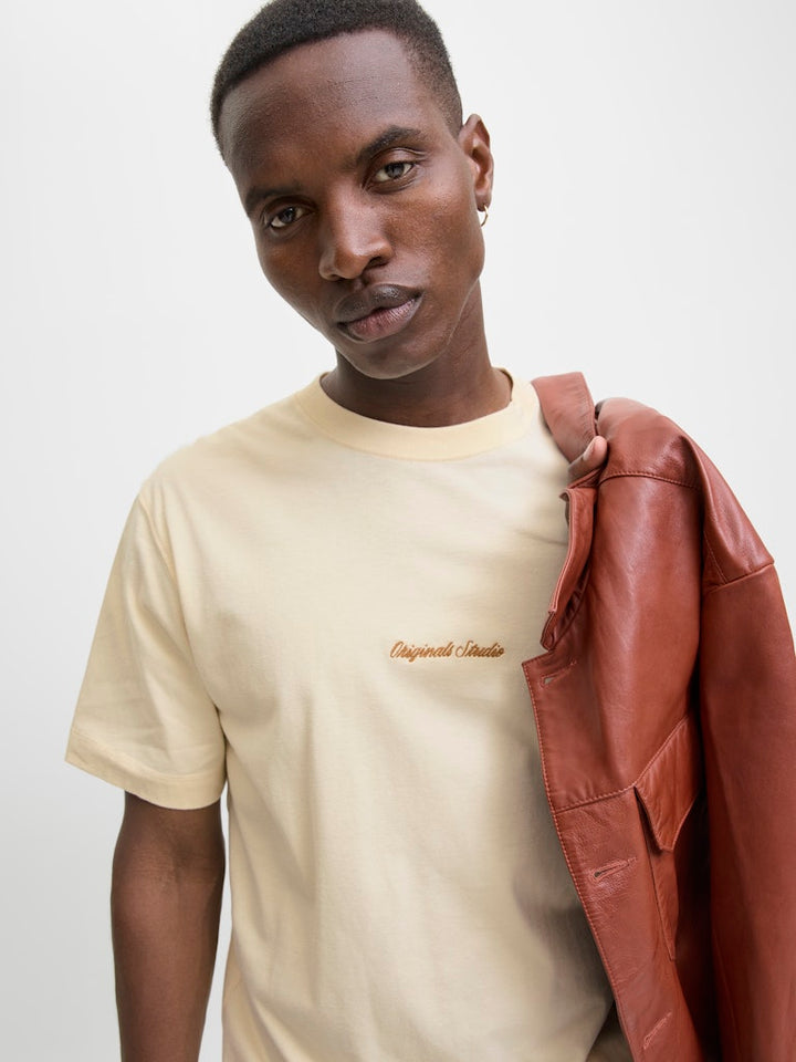 Jornorrebro Emb Tee Ss Crew Neck Noos - Ecru
