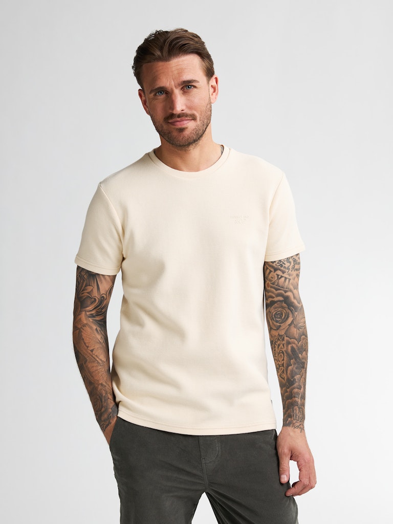 Men T-shirt Ss - Ecru