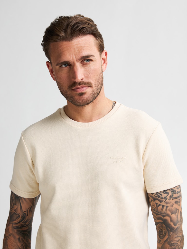 Men T-shirt Ss - Ecru