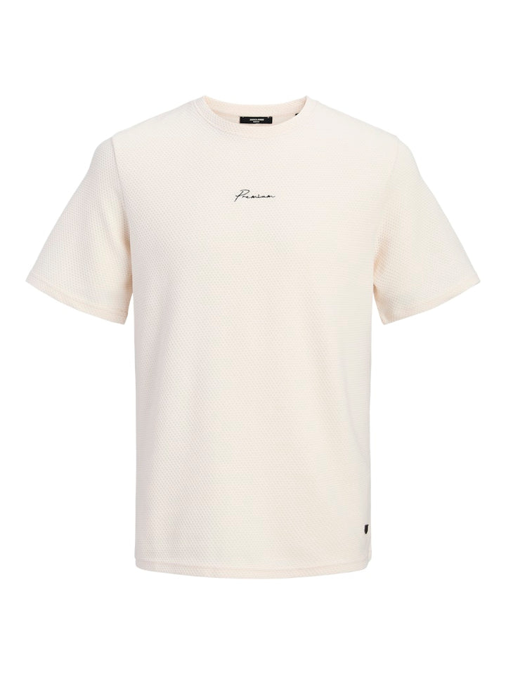 Jprblafranco Ss Tee Crew Neck Smu - Ecru