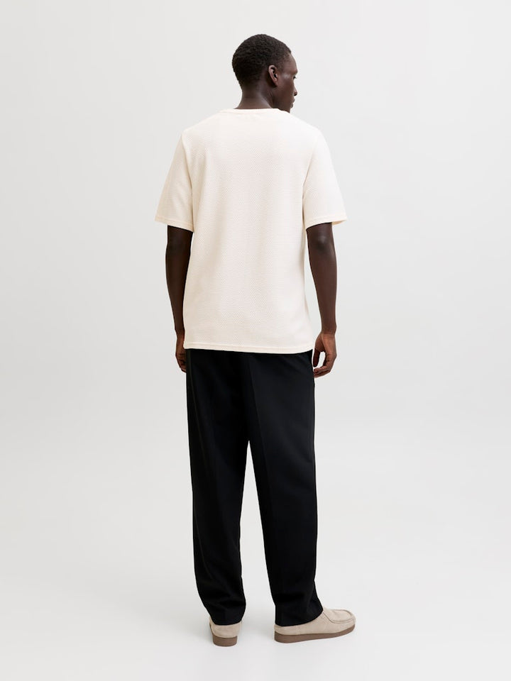 Jprblafranco Ss Tee Crew Neck Smu - Ecru