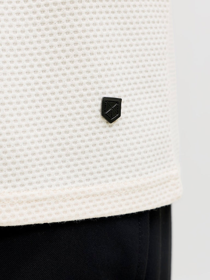 Jprblafranco Ss Tee Crew Neck Smu - Ecru