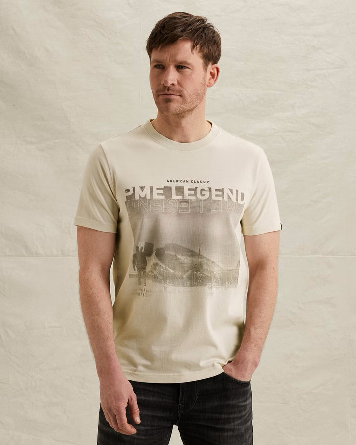 Short Sleeve R-neck Heavy Jersey F - Ecru