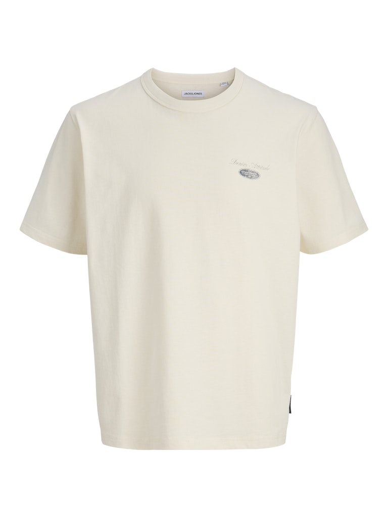 Jjedover Graphic Tee Ss Crew Neck - Ecru