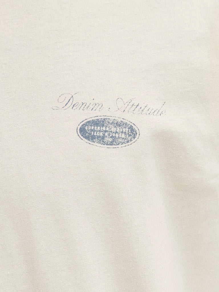 Jjedover Graphic Tee Ss Crew Neck - Ecru