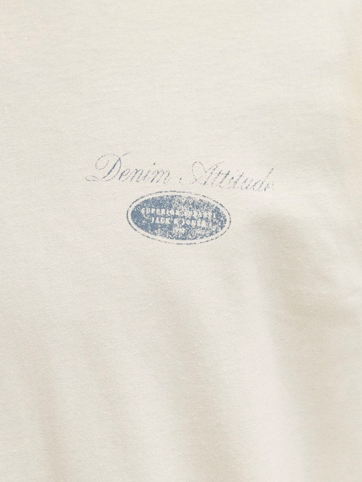 Jjedover Graphic Tee Ss Crew Neck - Ecru