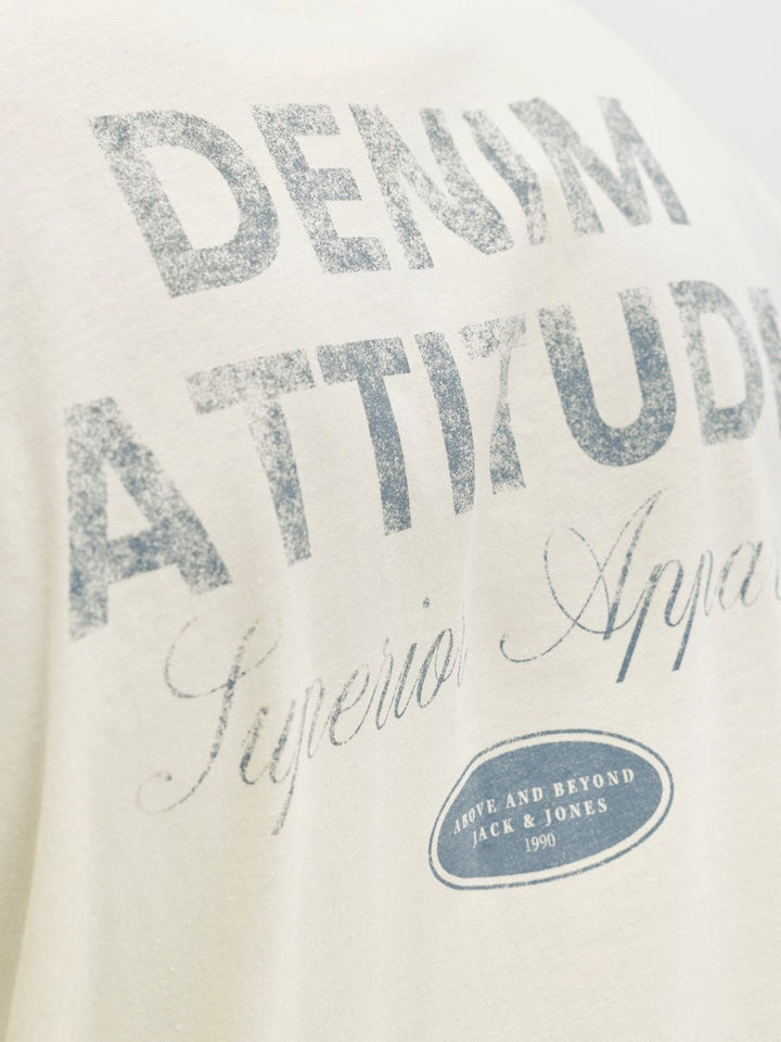 Jjedover Graphic Tee Ss Crew Neck - Ecru
