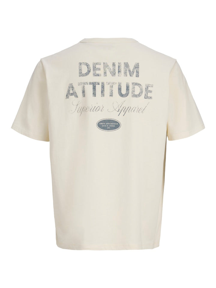 Jjedover Graphic Tee Ss Crew Neck - Ecru