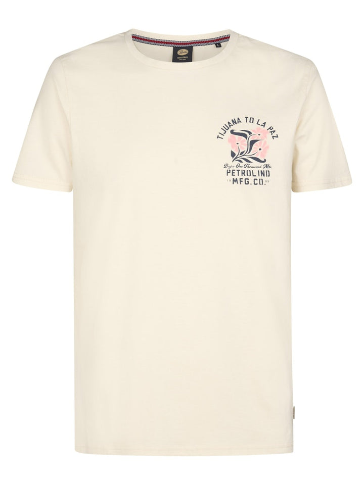 Men T-shirt Ss Classic Print - Ecru