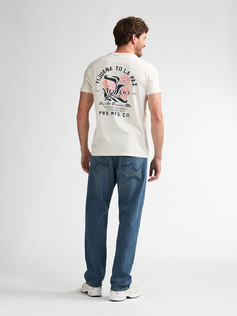 Men T-shirt Ss Classic Print - Ecru