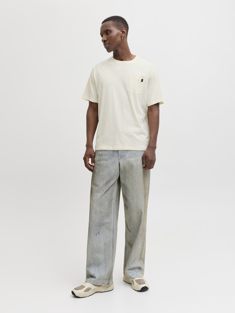 Jjedover Slub Tee Ss Noos - Ecru