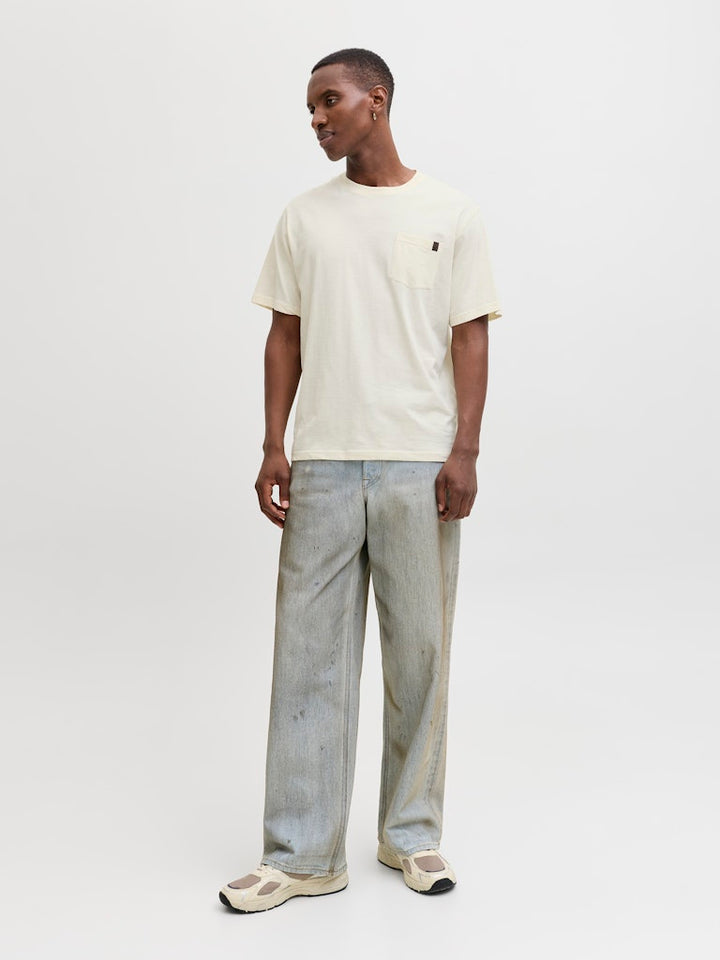 Jjedover Slub Tee Ss Noos - Ecru