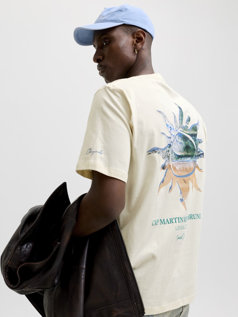 Jorhyeres Back Element Tee Ss Crew - Ecru