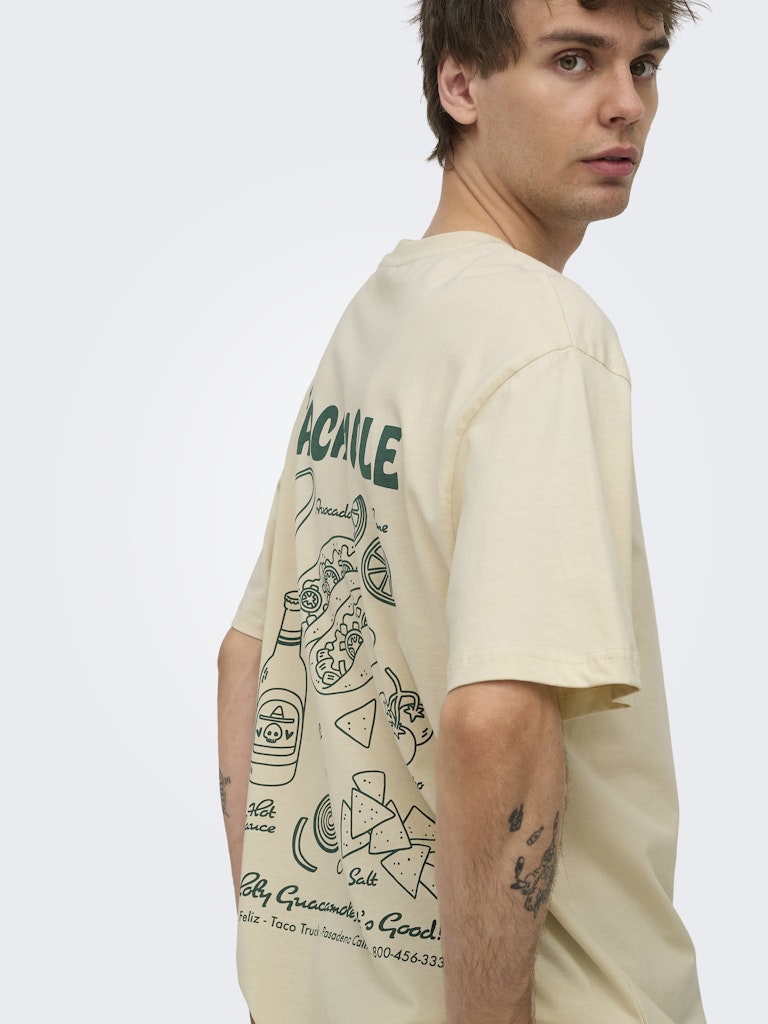 Onschef Life Rlx Ss Tee - Ecru