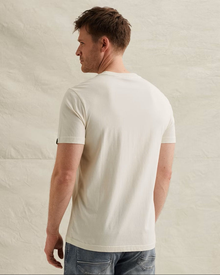 Short Sleeve R-neck Big Art Packag - Ecru