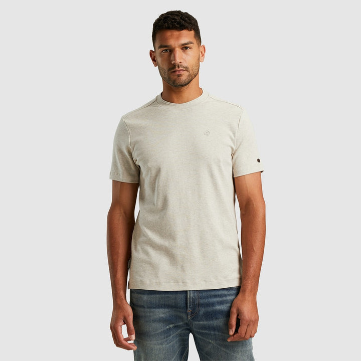 R-neck Regular Fit Interlock - Beige