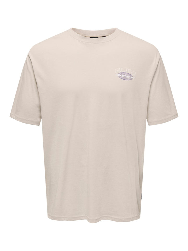 Onskeane Rlx Ss Print Tee Noos - Beige