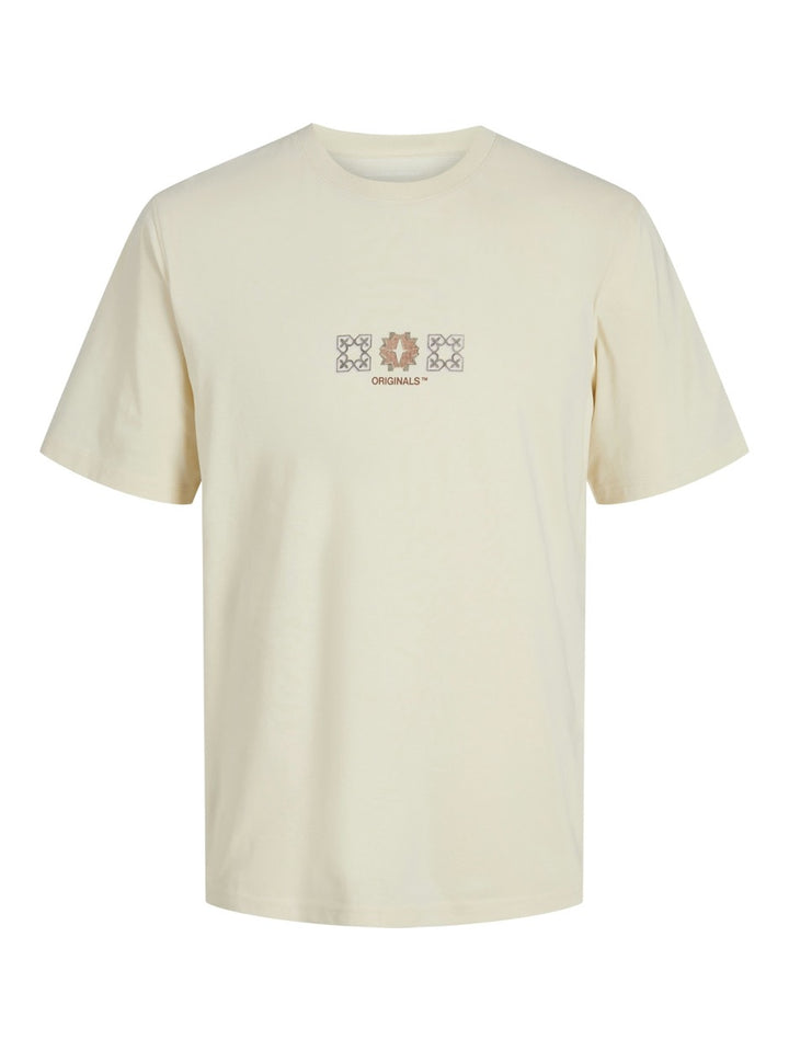 Jornoho Pattern Tee Ss Crew Neck - Beige