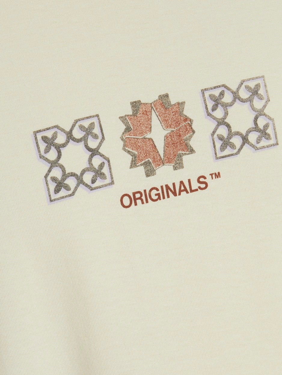 Jornoho Pattern Tee Ss Crew Neck - Beige