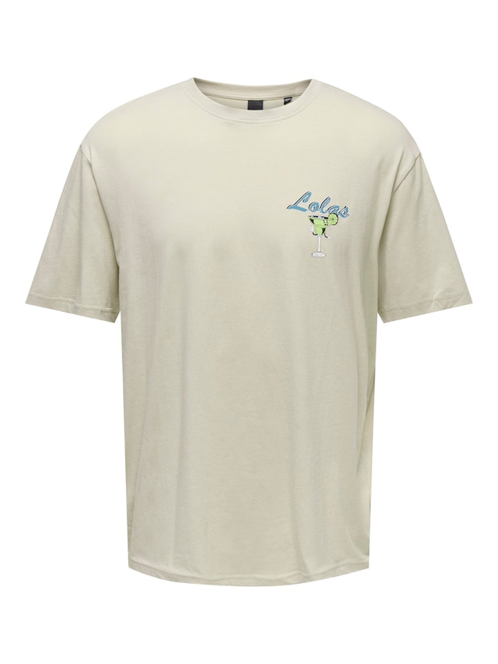 Onskeane Rlx Ss Print Tee Noos - Beige