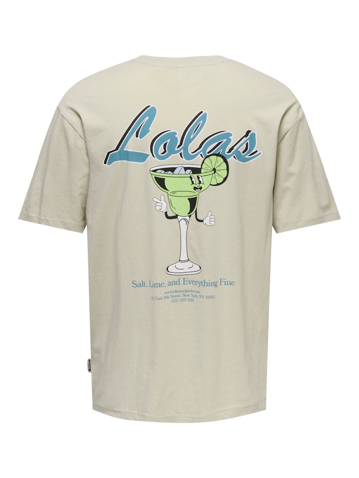 Onskeane Rlx Ss Print Tee Noos - Beige