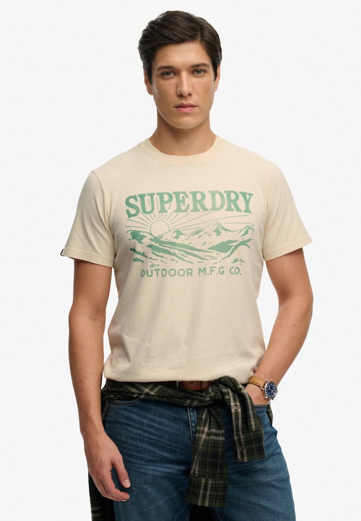Retro Outdoor Relaxed Tee - Beige