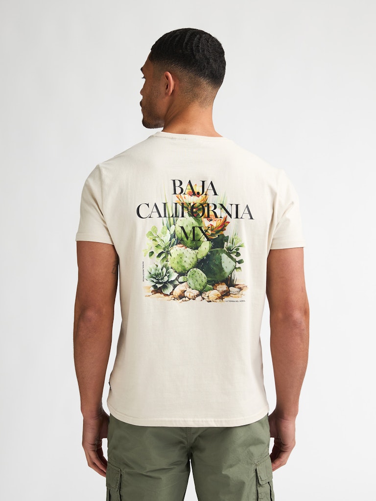 Men T-shirt Ss - Beige
