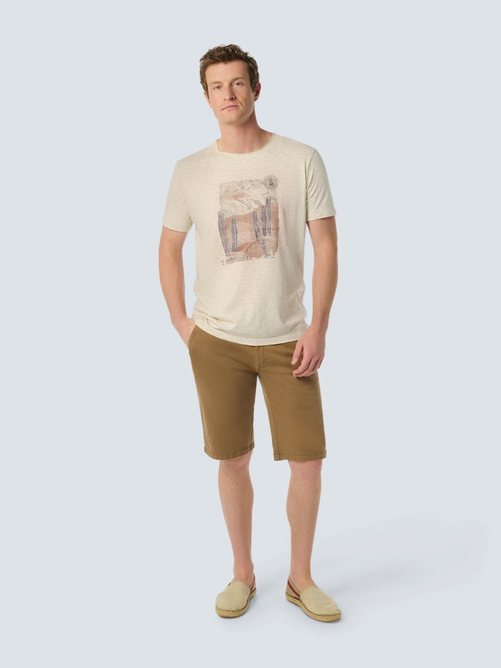 T-shirt Crewneck Slub Stripes With Linen - Zand Dessin