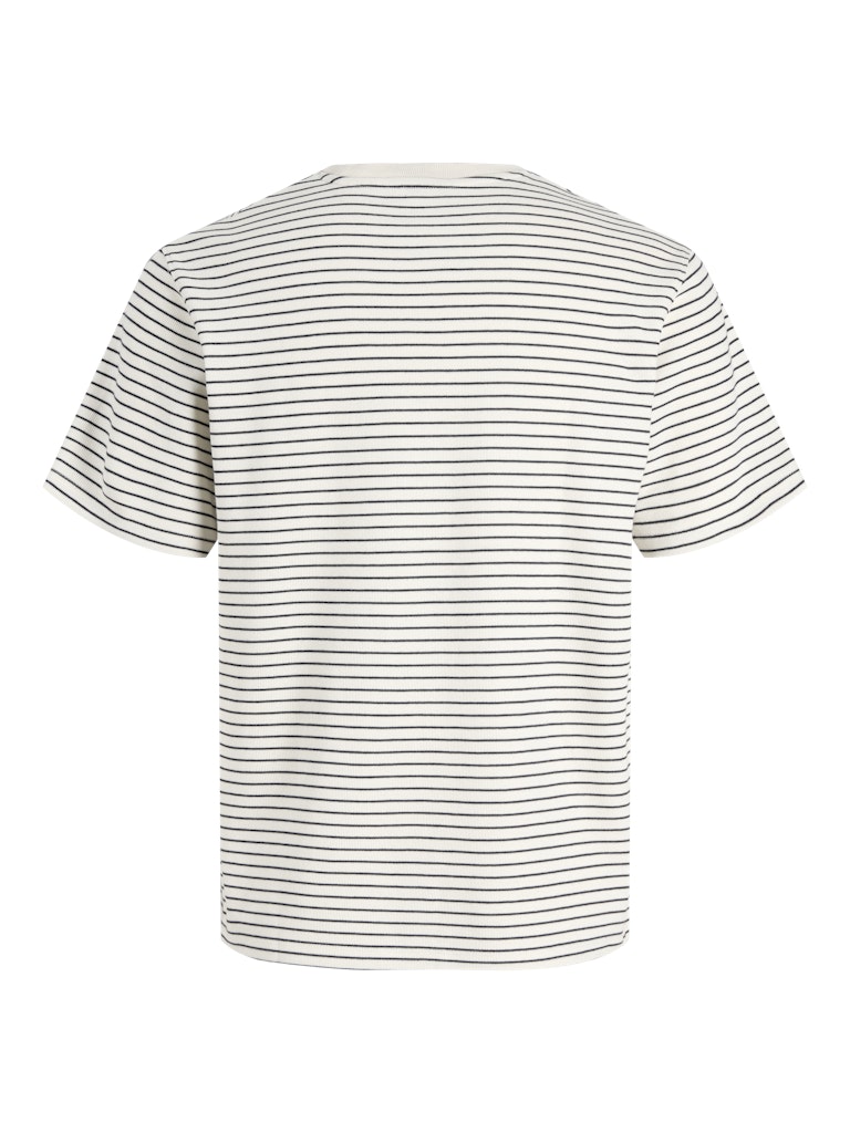 Jjedover Striped Tee Ss Crew Neck - Ecru Dessin