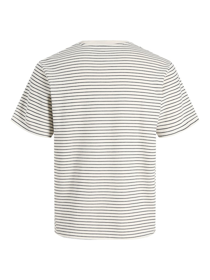 Jjedover Striped Tee Ss Crew Neck - Ecru Dessin