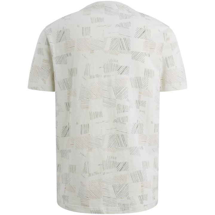 Short Sleeve R-neck Aop Cotton Slu - Ecru Dessin