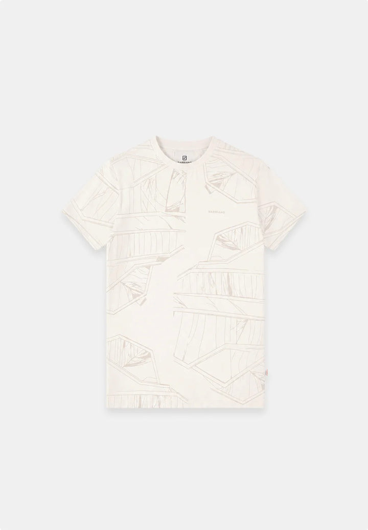 T-shirt Korte Mouw Met Allover Print - Ecru Dessin