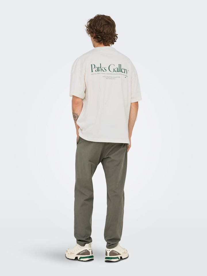 Onsparker Ss Loose Tee - Wit Dessin