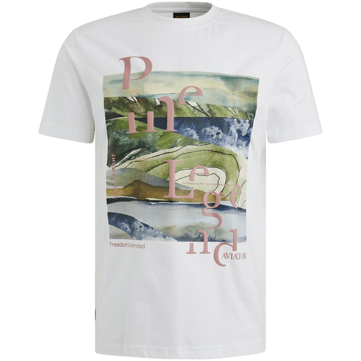Short Sleeve R-neck Single Jersey - Wit Dessin