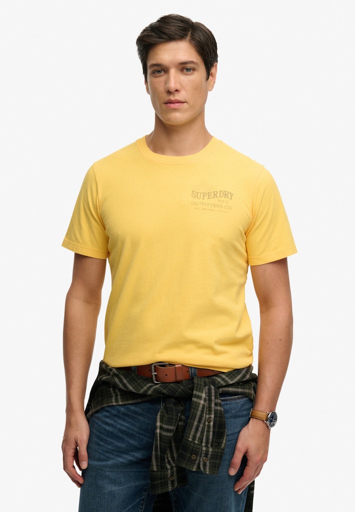 Outdoor Moutain Relaxed Tee - Licht Geel