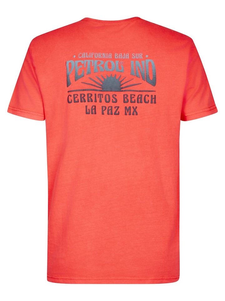 Men T-shirt Ss Classic Print - Neon Oranje