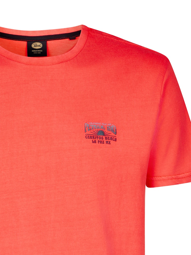 Men T-shirt Ss Classic Print - Neon Oranje