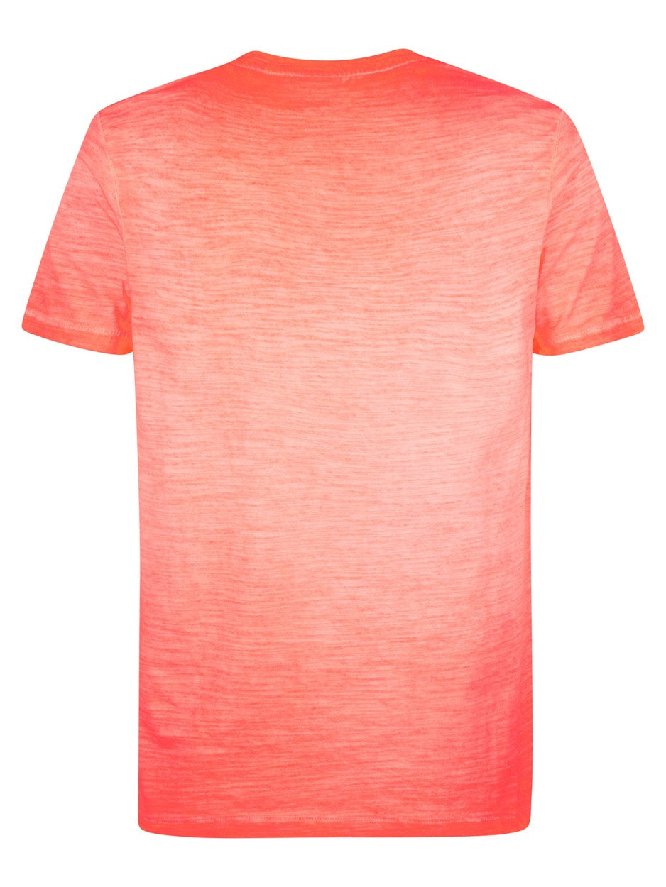 Men T-shirt Ss V-neck - Oranje Dessin