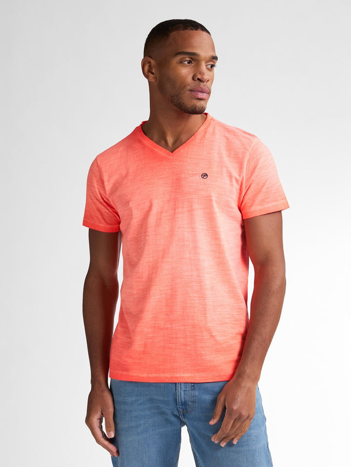 Men T-shirt Ss V-neck - Oranje Dessin
