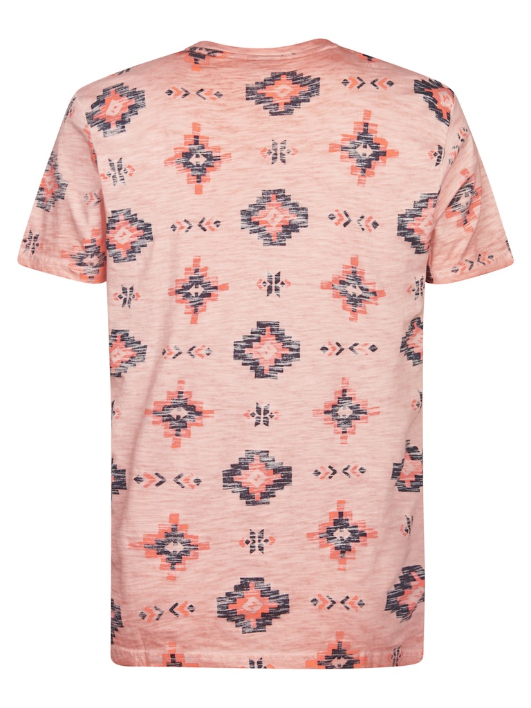 Men T-shirt Ss Classic Print - Oranje Dessin