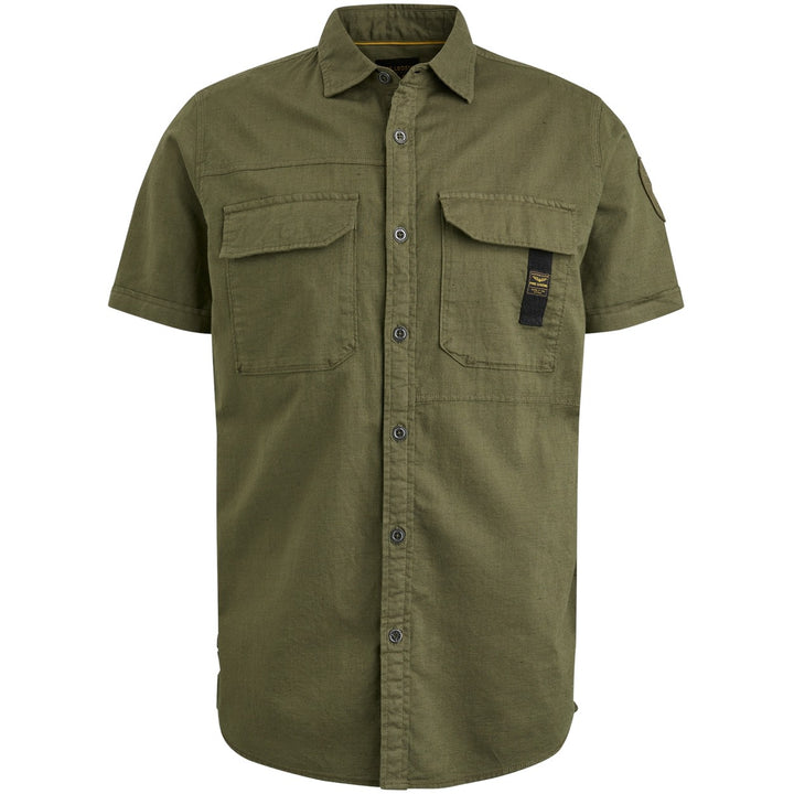 Short Sleeve Shirt Ctn/linen - Groen