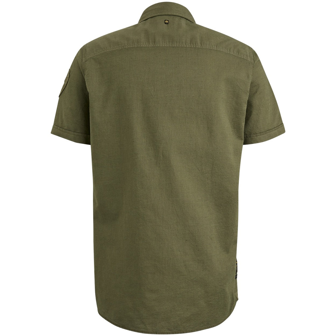 Short Sleeve Shirt Ctn/linen - Groen