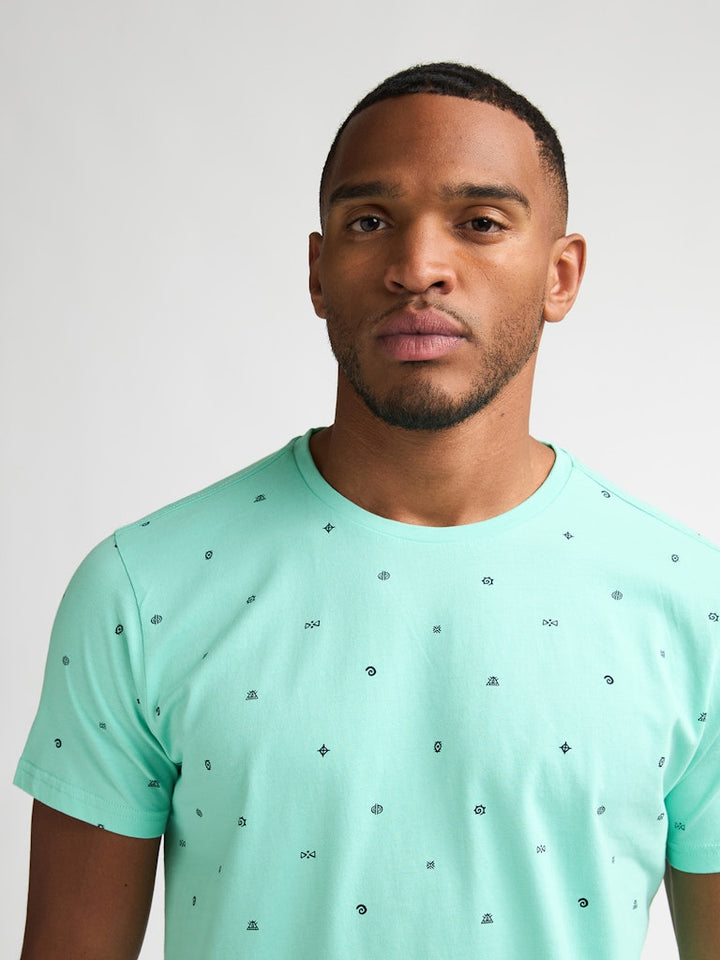 Men T-shirt Ss Aop - Mint