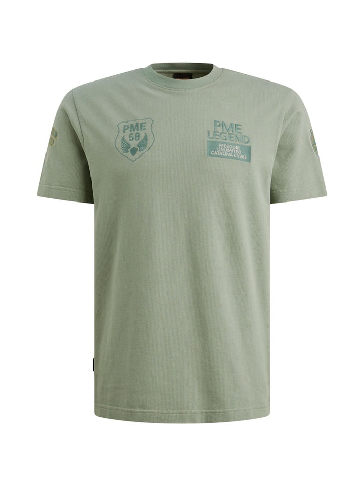 Short Sleeve R-neck Flat Waffle Je - Mint