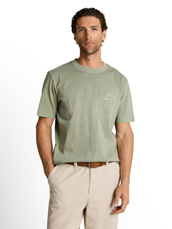 Garment Dyed T-shirt Pocket - Olijf